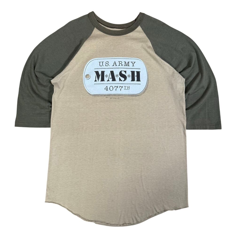 Vintage 1981 MAS*H 4077th U.S. Army Raglan Baseball T-Shirt Sz Medium